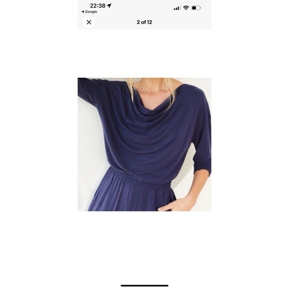 Saturday Sunday Dylan Cowl Neck Jumpsuit Navy S Boho Festival Hippie Lagenlook - Picture 10 of 12